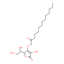 ChemSpider 2D Image | (5R)-5-[(1S)-1,2-Dihydroxyethyl]-3-hydroxy-4-[(2-oxotetradecyl)oxy]-2(5H)-furanone | C20H34O7