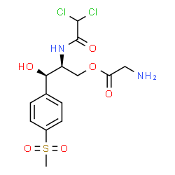 ChemSpider 2D Image | (2S,3R)-2-[(Dichloroacetyl)amino]-3-hydroxy-3-[4-(methylsulfonyl)phenyl]propyl glycinate | C14H18Cl2N2O6S