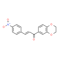 ChemSpider 2D Image | (2E)-1-(2,3-Dihydro-1,4-benzodioxin-6-yl)-3-(4-nitrophenyl)-2-propen-1-one | C17H13NO5