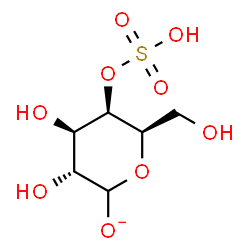 ChemSpider 2D Image | (3R,4R,5R,6R)-3,4-Dihydroxy-6-(hydroxymethyl)-5-(sulfooxy)tetrahydro-2H-pyran-2-olate | C6H11O9S