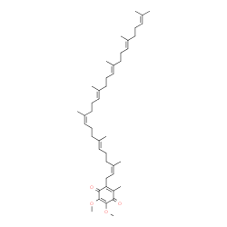ChemSpider 2D Image | 2-[(2Z,6E,10Z,14E,18E,22E)-3,7,11,15,19,23,27-Heptamethyl-2,6,10,14,18,22,26-octacosaheptaen-1-yl]-5,6-dimethoxy-3-methyl-1,4-benzoquinone | C44H66O4