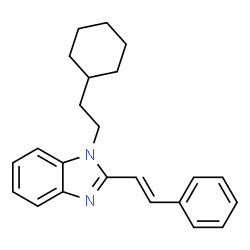 ChemSpider 2D Image | 1H-Benzoimidazole, 1-(2-cyclohexylethyl)-2-styryl- | C23H26N2