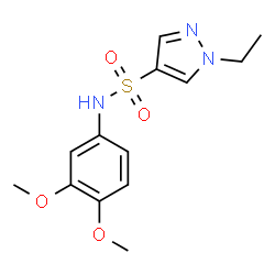 ChemSpider 2D Image | N-(3,4-Dimethoxyphenyl)-1-ethyl-1H-pyrazole-4-sulfonamide | C13H17N3O4S