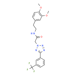 ChemSpider 2D Image | N-[2-(3,4-Dimethoxyphenyl)ethyl]-2-{5-[3-(trifluoromethyl)phenyl]-2H-tetrazol-2-yl}acetamide | C20H20F3N5O3