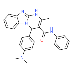 ChemSpider 2D Image | 4-[4-(Dimethylamino)phenyl]-2-methyl-N-phenyl-1,4-dihydropyrimido[1,2-a]benzimidazole-3-carboxamide | C26H25N5O