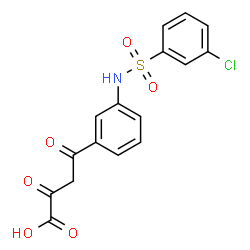 ChemSpider 2D Image | 4-(3-{[(3-Chlorophenyl)sulfonyl]amino}phenyl)-2,4-dioxobutanoic acid | C16H12ClNO6S