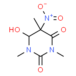 ChemSpider 2D Image | 6-Hydroxy-1,3,5-trimethyl-5-nitrodihydro-2,4(1H,3H)-pyrimidinedione | C7H11N3O5