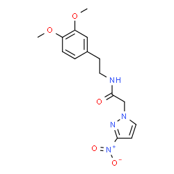 ChemSpider 2D Image | N-[2-(3,4-Dimethoxyphenyl)ethyl]-2-(3-nitro-1H-pyrazol-1-yl)acetamide | C15H18N4O5
