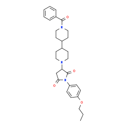 ChemSpider 2D Image | 3-(1'-Benzoyl-4,4'-bipiperidin-1-yl)-1-(4-propoxyphenyl)-2,5-pyrrolidinedione | C30H37N3O4