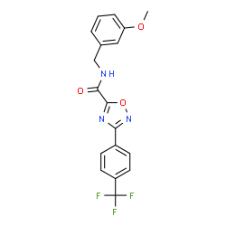 ChemSpider 2D Image | N-(3-Methoxybenzyl)-3-[4-(trifluoromethyl)phenyl]-1,2,4-oxadiazole-5-carboxamide | C18H14F3N3O3