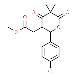 ChemSpider 2D Image | Methyl [2-(4-chlorophenyl)-5,5-dimethyl-4,6-dioxotetrahydro-2H-pyran-3-yl]acetate | C16H17ClO5