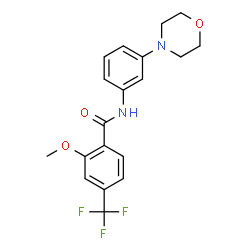 ChemSpider 2D Image | 2-Methoxy-N-[3-(4-morpholinyl)phenyl]-4-(trifluoromethyl)benzamide | C19H19F3N2O3