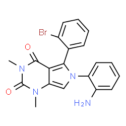 ChemSpider 2D Image | 6-(2-Aminophenyl)-5-(2-bromophenyl)-1,3-dimethyl-1H-pyrrolo[3,4-d]pyrimidine-2,4(3H,6H)-dione | C20H17BrN4O2