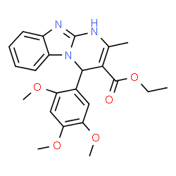ChemSpider 2D Image | Ethyl 2-methyl-4-(2,4,5-trimethoxyphenyl)-1,4-dihydropyrimido[1,2-a]benzimidazole-3-carboxylate | C23H25N3O5