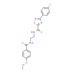 ChemSpider 2D Image | N-{2-[(4-Ethoxybenzoyl)amino]ethyl}-3-(4-fluorophenyl)-1,2,4-oxadiazole-5-carboxamide | C20H19FN4O4