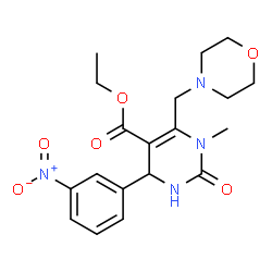 ChemSpider 2D Image | Ethyl 1-methyl-6-(4-morpholinylmethyl)-4-(3-nitrophenyl)-2-oxo-1,2,3,4-tetrahydro-5-pyrimidinecarboxylate | C19H24N4O6