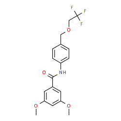 ChemSpider 2D Image | 3,5-Dimethoxy-N-{4-[(2,2,2-trifluoroethoxy)methyl]phenyl}benzamide | C18H18F3NO4