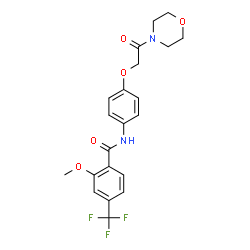 ChemSpider 2D Image | 2-Methoxy-N-{4-[2-(4-morpholinyl)-2-oxoethoxy]phenyl}-4-(trifluoromethyl)benzamide | C21H21F3N2O5