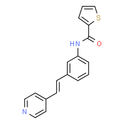 ChemSpider 2D Image | N-{3-[(E)-2-(4-Pyridinyl)vinyl]phenyl}-2-thiophenecarboxamide | C18H14N2OS