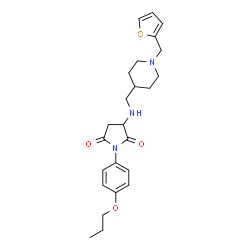 ChemSpider 2D Image | 1-(4-Propoxyphenyl)-3-({[1-(2-thienylmethyl)-4-piperidinyl]methyl}amino)-2,5-pyrrolidinedione | C24H31N3O3S