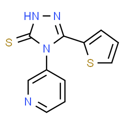 ChemSpider 2D Image | 4-(Pyridin-3-yl)-5-(2-thienyl)-4H-1,2,4-triazole-3-thiol | C11H8N4S2
