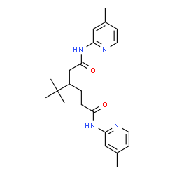 ChemSpider 2D Image | 3-(2-Methyl-2-propanyl)-N,N'-bis(4-methyl-2-pyridinyl)hexanediamide | C22H30N4O2