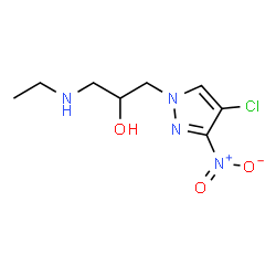 ChemSpider 2D Image | 1-(4-Chloro-3-nitro-1H-pyrazol-1-yl)-3-(ethylamino)-2-propanol | C8H13ClN4O3