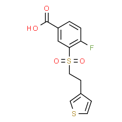 ChemSpider 2D Image | 4-Fluoro-3-{[2-(3-thienyl)ethyl]sulfonyl}benzoic acid | C13H11FO4S2