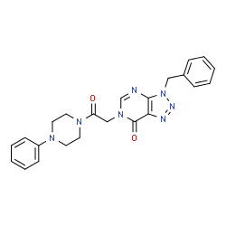 ChemSpider 2D Image | 6-[2-oxo-2-(4-phenyl-1-piperazinyl)ethyl]-3-(phenylmethyl)-7-triazolo[4,5-d]pyrimidinone | C23H23N7O2