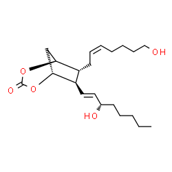 ChemSpider 2D Image | (1R,5S,6R,7R)-6-[(2Z)-7-Hydroxy-2-hepten-1-yl]-7-[(1E,3S)-3-hydroxy-1-octen-1-yl]-2,4-dioxabicyclo[3.2.1]octan-3-one | C21H34O5