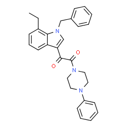 ChemSpider 2D Image | 1-(1-Benzyl-7-ethyl-1H-indol-3-yl)-2-(4-phenyl-1-piperazinyl)-1,2-ethanedione | C29H29N3O2