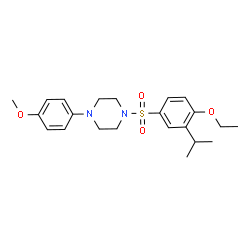 ChemSpider 2D Image | 1-[(4-Ethoxy-3-isopropylphenyl)sulfonyl]-4-(4-methoxyphenyl)piperazine | C22H30N2O4S