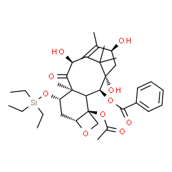 ChemSpider 2D Image | (2alpha,3xi,5beta,7beta,10alpha,13alpha)-4-Acetoxy-1,10,13-trihydroxy-9-oxo-7-[(triethylsilyl)oxy]-5,20-epoxytax-11-en-2-yl benzoate | C35H50O10Si
