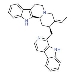 ChemSpider 2D Image | (2R,3Z,12bS)-2-(9H-beta-Carbolin-1-ylmethyl)-3-ethylidene-1,2,3,4,6,7,12,12b-octahydroindolo[2,3-a]quinolizine | C29H28N4