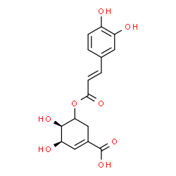 ChemSpider 2D Image | (3R,4R)-5-{[(2E)-3-(3,4-Dihydroxyphenyl)-2-propenoyl]oxy}-3,4-dihydroxy-1-cyclohexene-1-carboxylic acid | C16H16O8