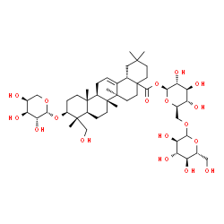 ChemSpider 2D Image | 1-O-[(3beta,17xi)-3-(beta-L-Arabinopyranosyloxy)-23-hydroxy-28-oxoolean-12-en-28-yl]-6-O-D-glucopyranosyl-beta-D-glucopyranose | C47H76O18