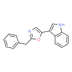 ChemSpider 2D Image | 3-(2-Benzyl-1,3-oxazol-5-yl)-1H-indole | C18H14N2O
