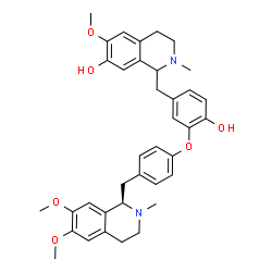 ChemSpider 2D Image | 1-[3-(4-{[(1R)-6,7-Dimethoxy-2-methyl-1,2,3,4-tetrahydro-1-isoquinolinyl]methyl}phenoxy)-4-hydroxybenzyl]-6-methoxy-2-methyl-1,2,3,4-tetrahydro-7-isoquinolinol | C37H42N2O6
