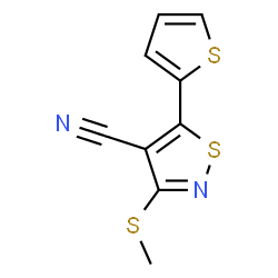 ChemSpider 2D Image | 3-(Methylthio)-5-(2-thienyl)isothiazole-4-carbonitrile | C9H6N2S3