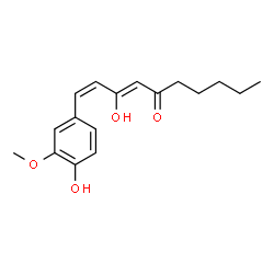 ChemSpider 2D Image | (1Z,3Z)-3-Hydroxy-1-(4-hydroxy-3-methoxyphenyl)-1,3-decadien-5-one | C17H22O4