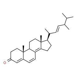ChemSpider 2D Image | (9xi,22E,24xi)-Ergosta-4,6,8(14),22-tetraen-3-one | C28H40O