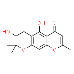 ChemSpider 2D Image | 3,5-Dihydroxy-2,2,8-trimethyl-3,4-dihydro-2H,6H-pyrano[3,2-g]chromen-6-one | C15H16O5