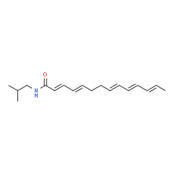 ChemSpider 2D Image | (2E,4E,8E,10E,12E)-N-Isobutyl-2,4,8,10,12-tetradecapentaenamide | C18H27NO