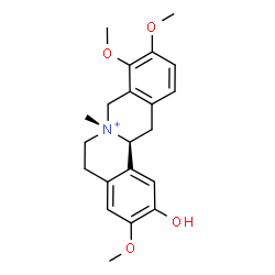 ChemSpider 2D Image | (7R,13aS)-2-Hydroxy-3,9,10-trimethoxy-7-methyl-5,8,13,13a-tetrahydro-6H-isoquinolino[3,2-a]isoquinolinium | C21H26NO4