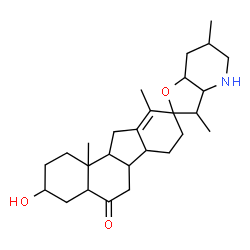 ChemSpider 2D Image | 3-Hydroxy-5,6-dihydro-17,23-epoxyveratraman-6-one | C27H41NO3