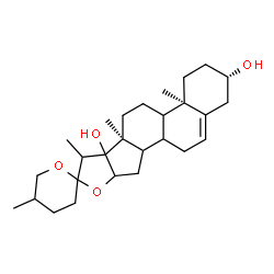 ChemSpider 2D Image | (3beta,8xi,9xi,14xi,16xi,17xi,20xi,22xi)-Spirost-5-en-3,17-diol | C27H42O4
