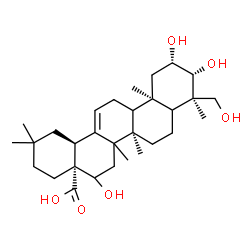 ChemSpider 2D Image | (2beta,3beta,5xi,9xi,14xi)-2,3,16,23-Tetrahydroxyolean-12-en-28-oic acid | C30H48O6