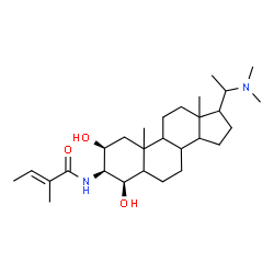 ChemSpider 2D Image | (2E)-N-[(2beta,3beta,4beta)-20-(Dimethylamino)-2,4-dihydroxypregnan-3-yl]-2-methyl-2-butenamide | C28H48N2O3