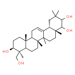 ChemSpider 2D Image | (3beta,5xi,9xi,14xi)-Olean-12-ene-3,21,22,24-tetrol | C30H50O4