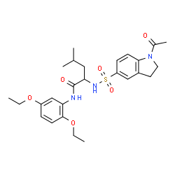 ChemSpider 2D Image | N~2~-[(1-Acetyl-2,3-dihydro-1H-indol-5-yl)sulfonyl]-N-(2,5-diethoxyphenyl)leucinamide | C26H35N3O6S